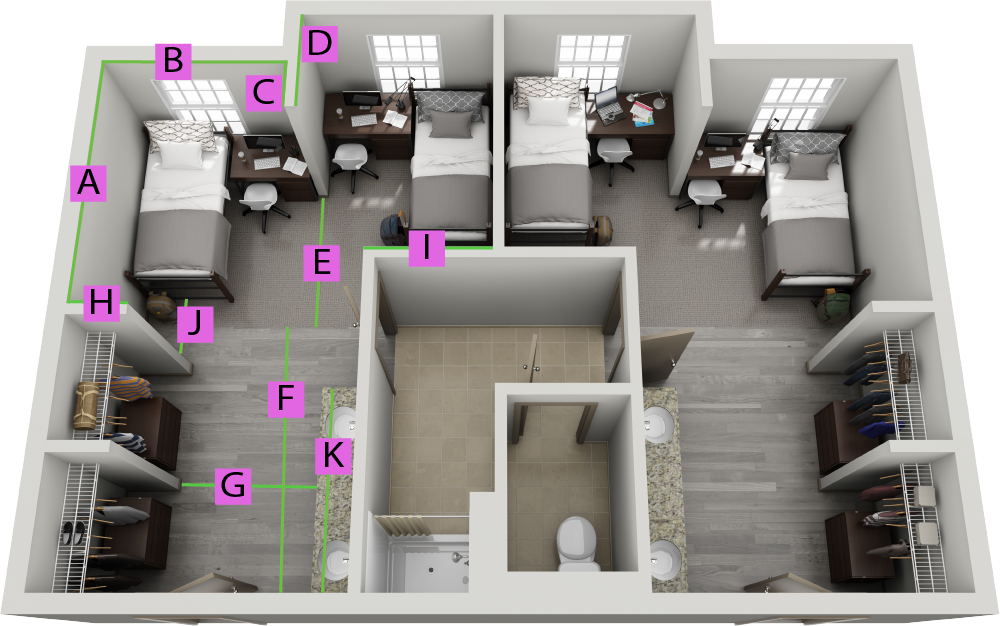 Shared Bedroom Suite floorplan